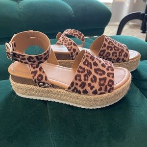 Soda Cheetah print wedges